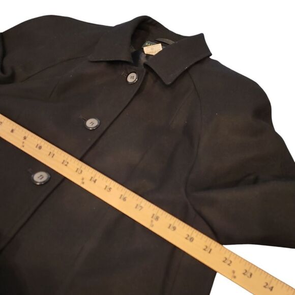 harve' bernard Elegant Black Long Coat sz 10 vintage - Picture 5 of 12